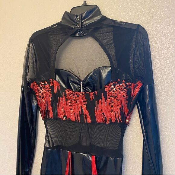 Kelle dance jazz acro costume leotard res sequin JAGGED SPIRIT 5172 LA adult - Picture 4 of 11